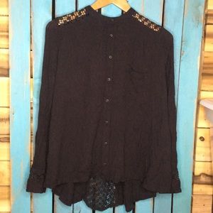 Free People Lace Button-up Size Small